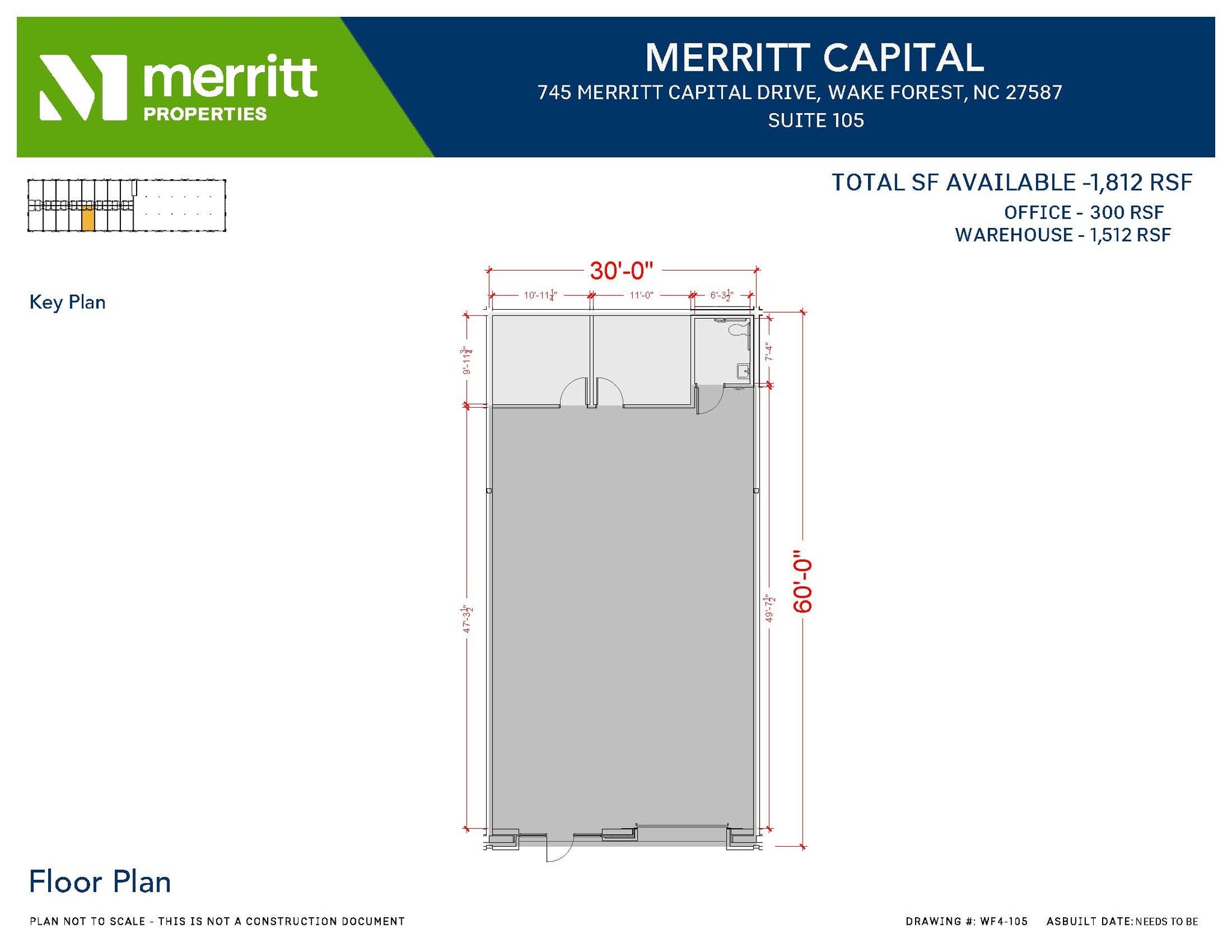 741 Merritt Capital Dr, Wake Forest, NC à louer Plan d’étage– Image 1 sur 3