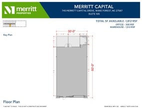741 Merritt Capital Dr, Wake Forest, NC à louer Plan d’étage– Image 1 sur 3