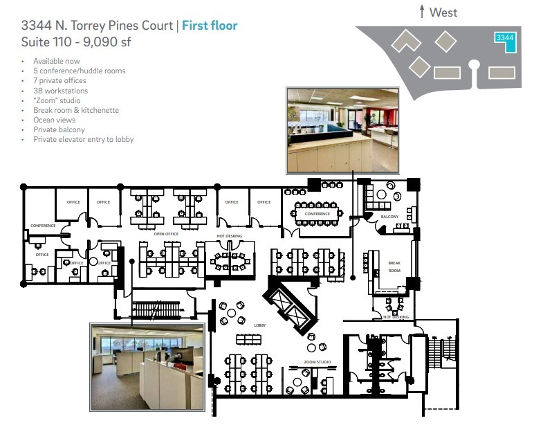 3333 N Torrey Pines Ct, La Jolla, CA à louer Plan d’étage– Image 1 sur 1