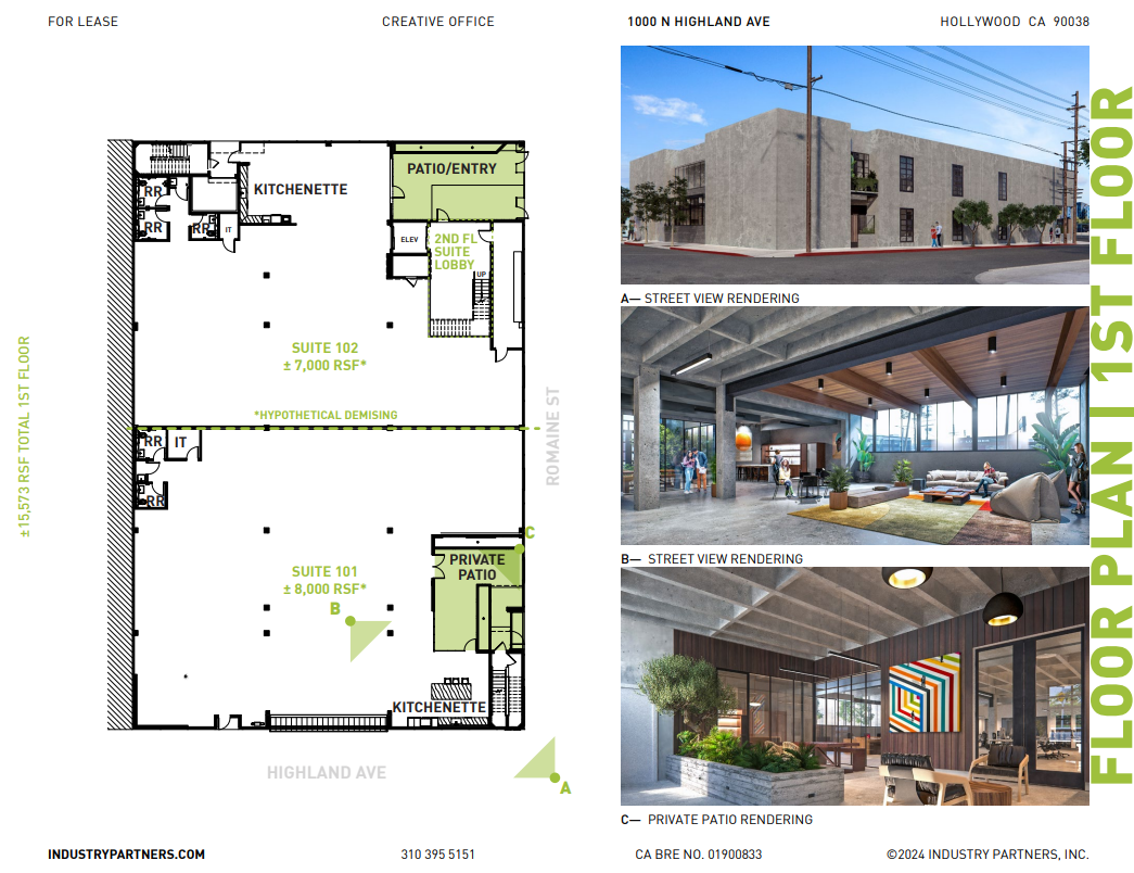 1000 N Highland Ave, Los Angeles, CA à louer Plan d’étage– Image 1 sur 1