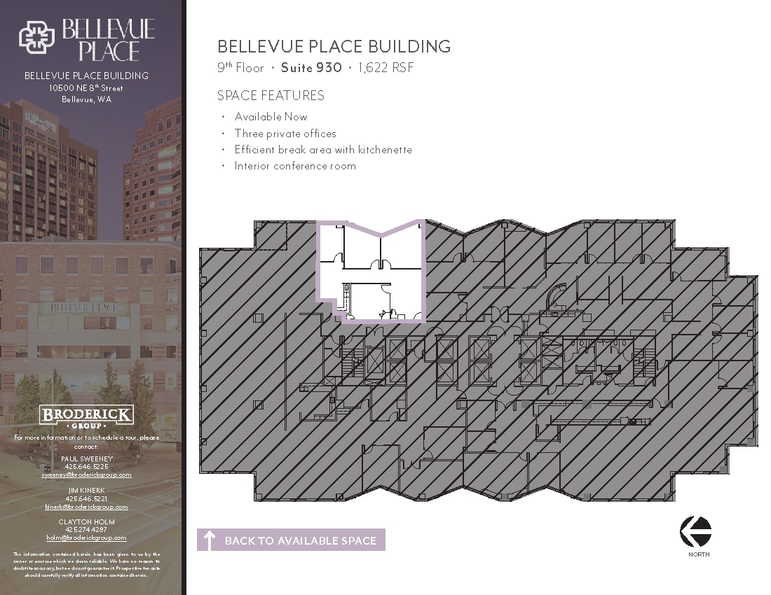 10500 NE 8th St, Bellevue, WA à louer Plan d’étage– Image 1 sur 1