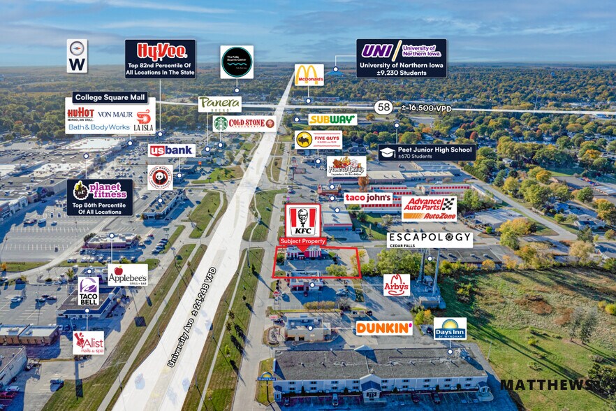 6104 University Ave, Cedar Falls, IA à vendre - Photo de l’immeuble – Image 3 sur 3