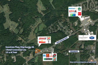 3 Retail Commercial Lots Grandview Plz, King George, VA - VUE AÉRIENNE  vue de carte - Image1