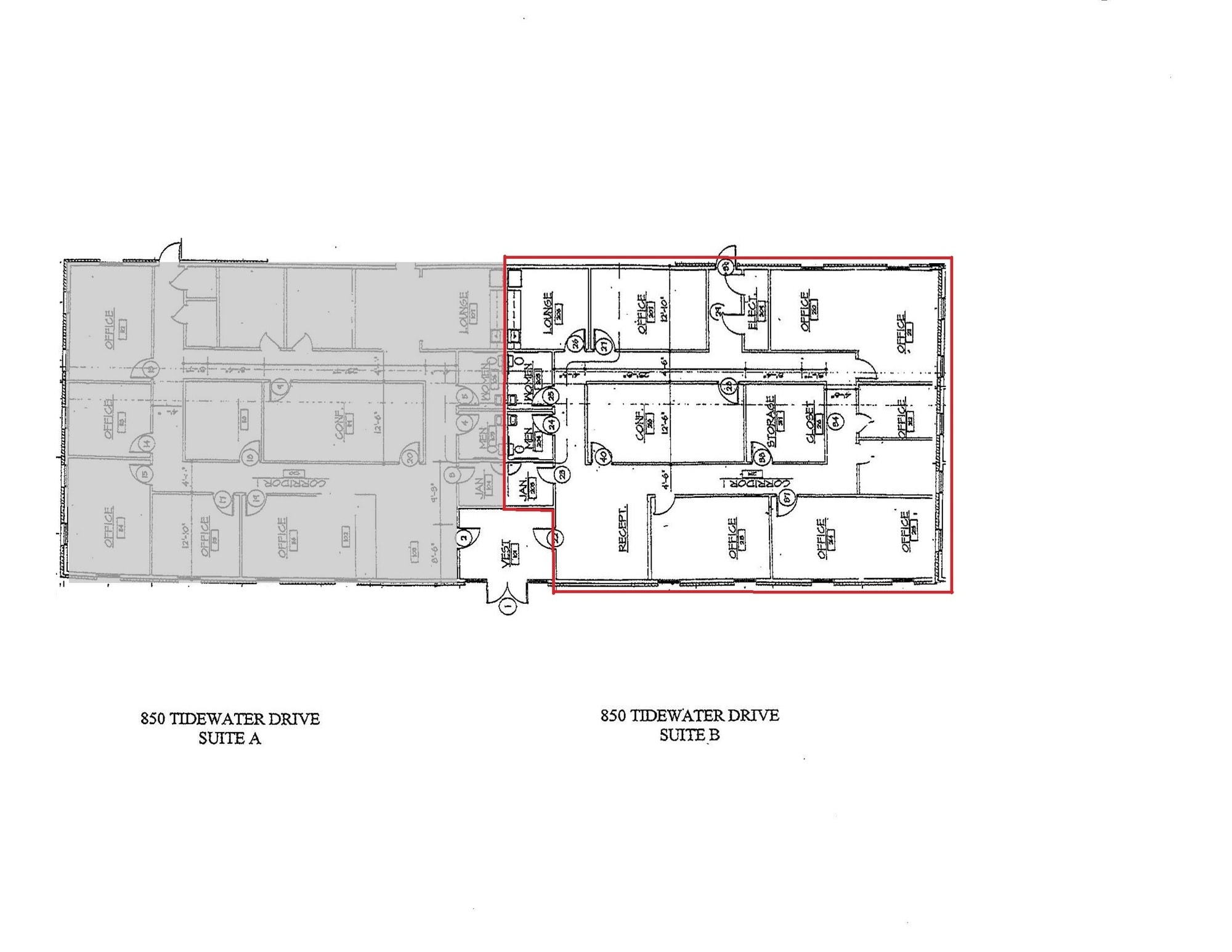 850 Tidewater Dr, Norfolk, VA à louer Plan d’étage– Image 1 sur 1