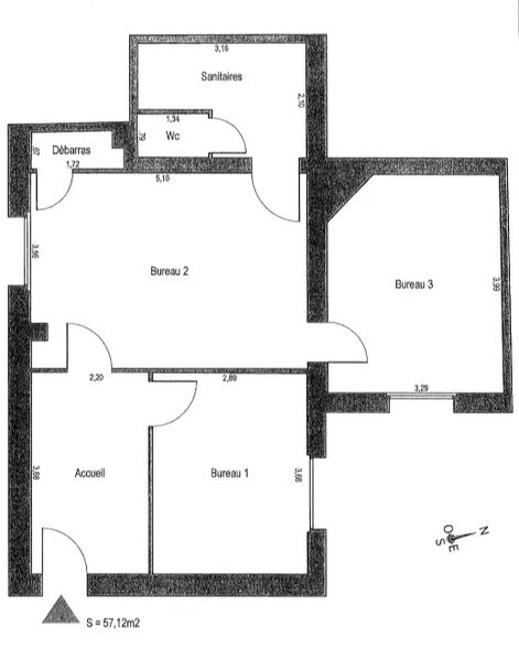 Bureau dans Paris à louer - Plan d’étage – Image 2 sur 2