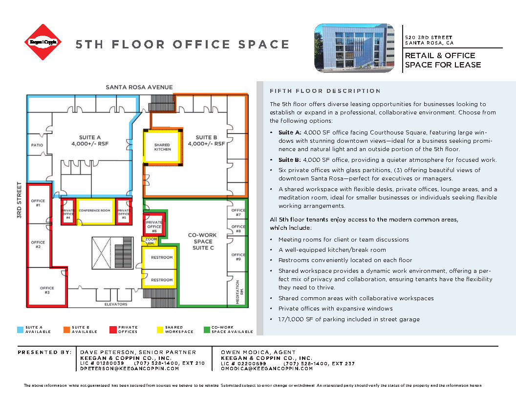 520 3rd St, Santa Rosa, CA à louer Plan d’étage– Image 1 sur 7