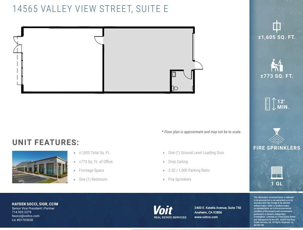 14525 Valley View Ave, Santa Fe Springs, CA à louer Plan d’étage– Image 1 sur 1