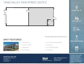 14525 Valley View Ave, Santa Fe Springs, CA à louer Plan d’étage– Image 1 sur 1