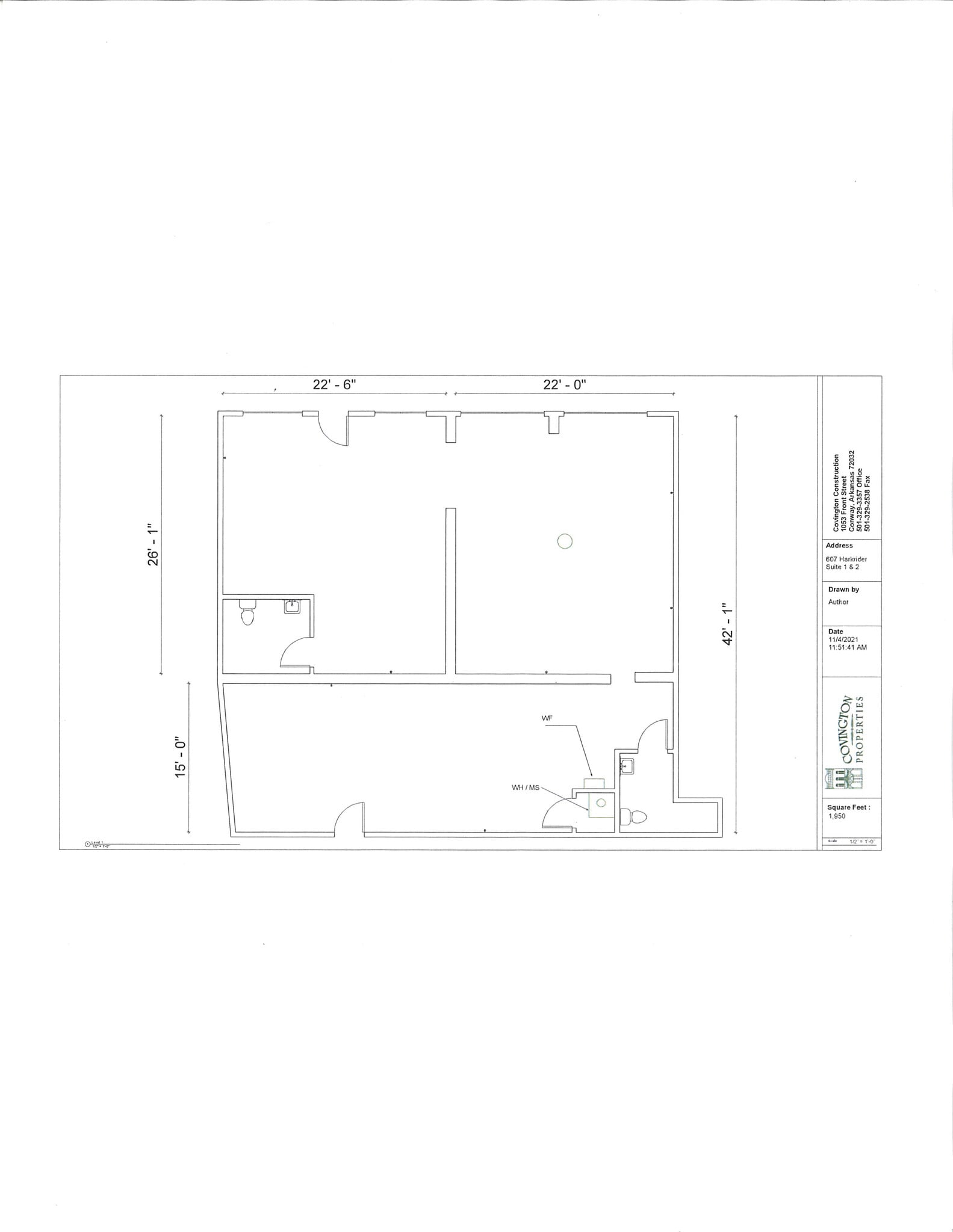 607 Harkrider St, Conway, AR à louer Plan d’étage– Image 1 sur 1