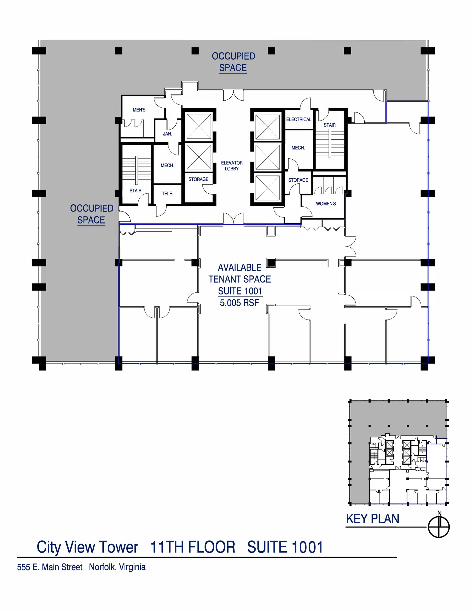 555 E Main St, Norfolk, VA à louer Plan d’étage– Image 1 sur 1