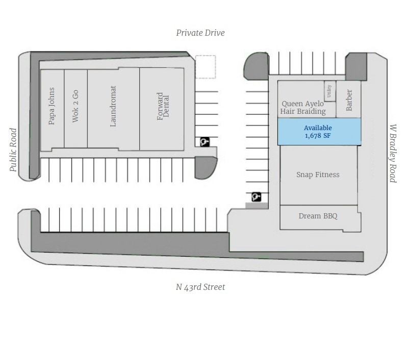 4311-4485 W Bradley Rd, Brown Deer, WI à louer Plan d’étage– Image 1 sur 2