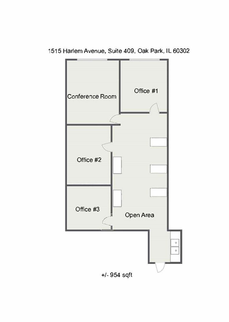 1515 N Harlem Ave, Oak Park, IL à louer Plan d’étage– Image 1 sur 10
