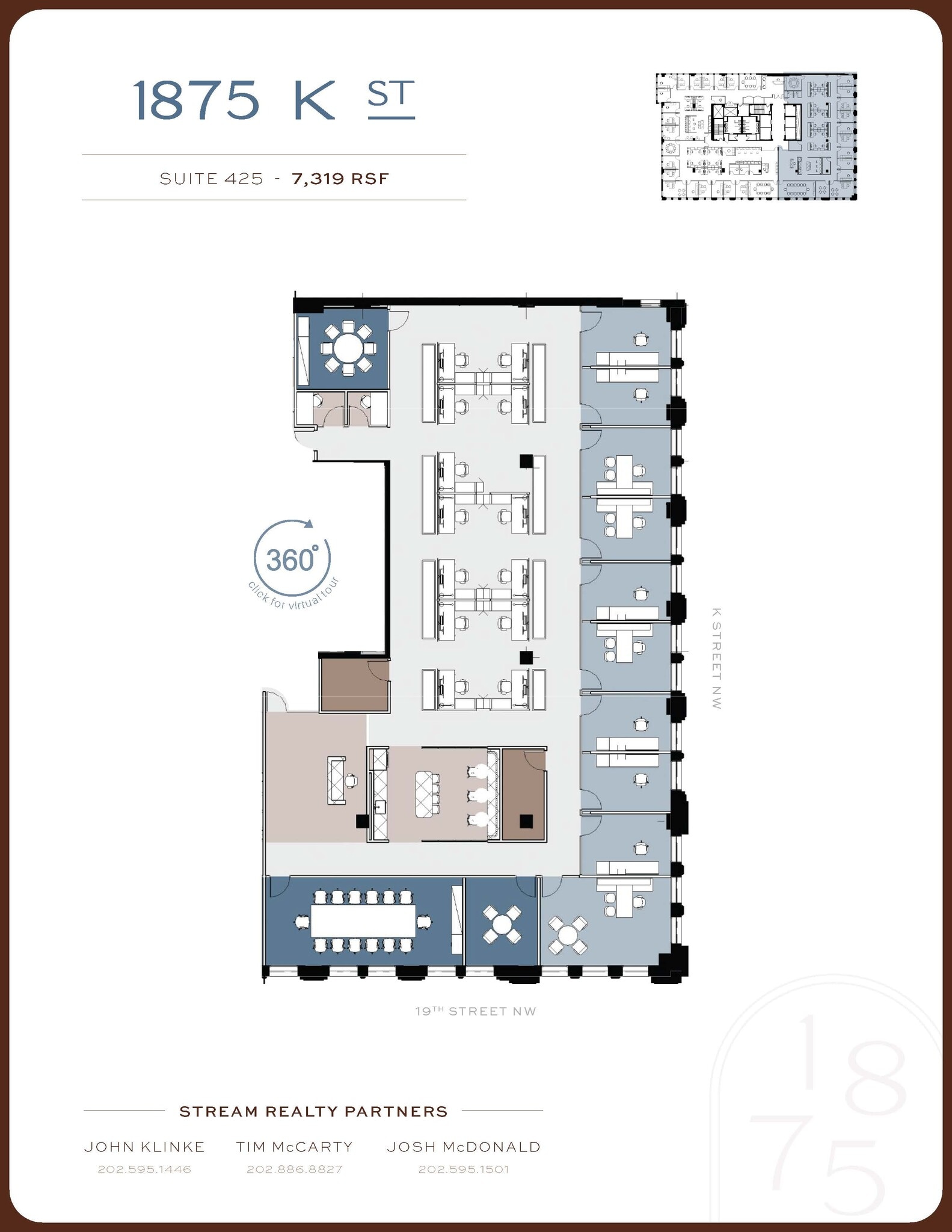1875 K St NW, Washington, DC à louer Plan d’étage– Image 1 sur 3