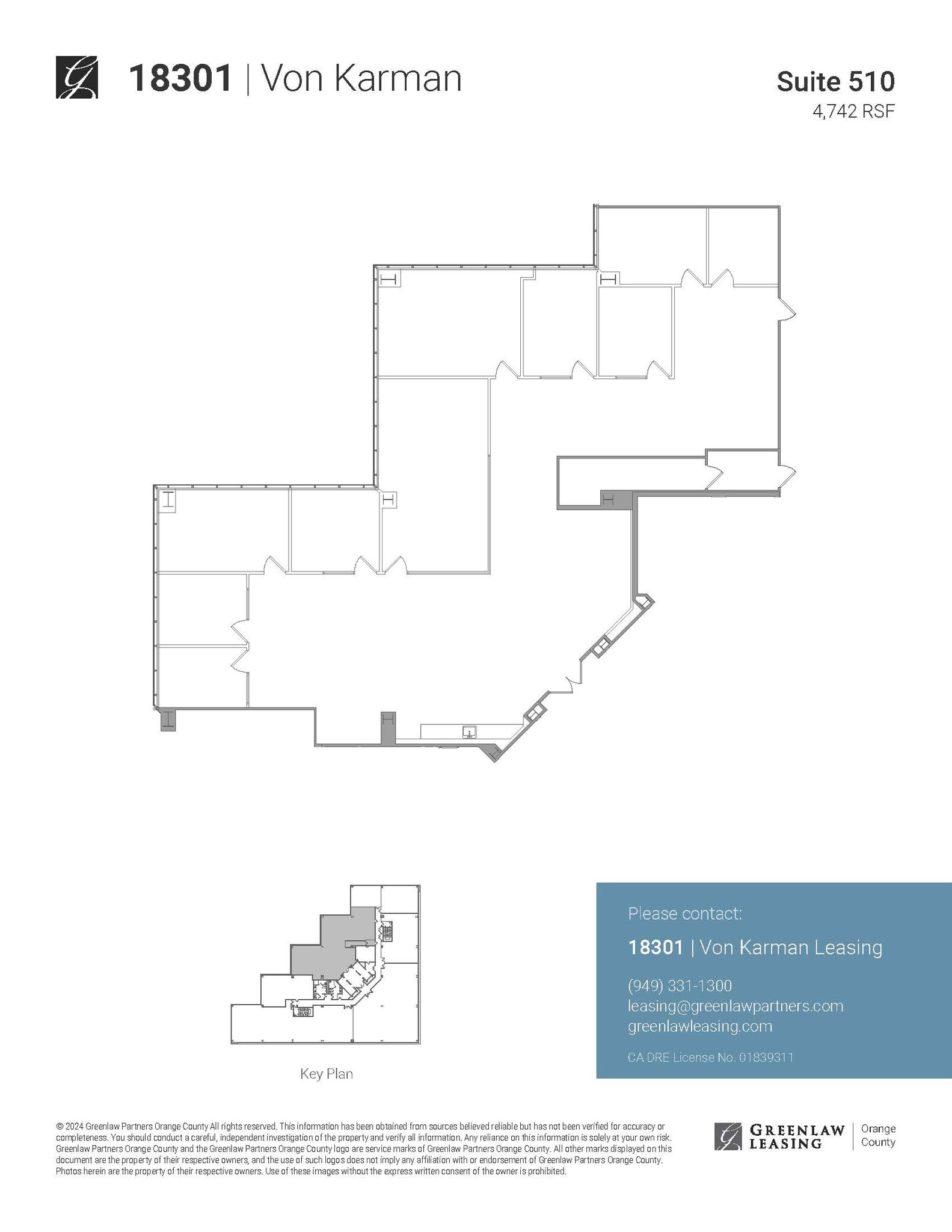 18201 Von Karman Ave, Irvine, CA à louer Plan d’étage– Image 1 sur 1