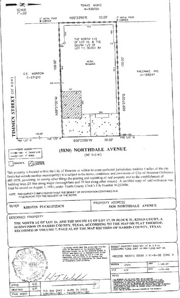 5830 Northdale St, Houston, TX à louer - Plan cadastral – Image 2 sur 2