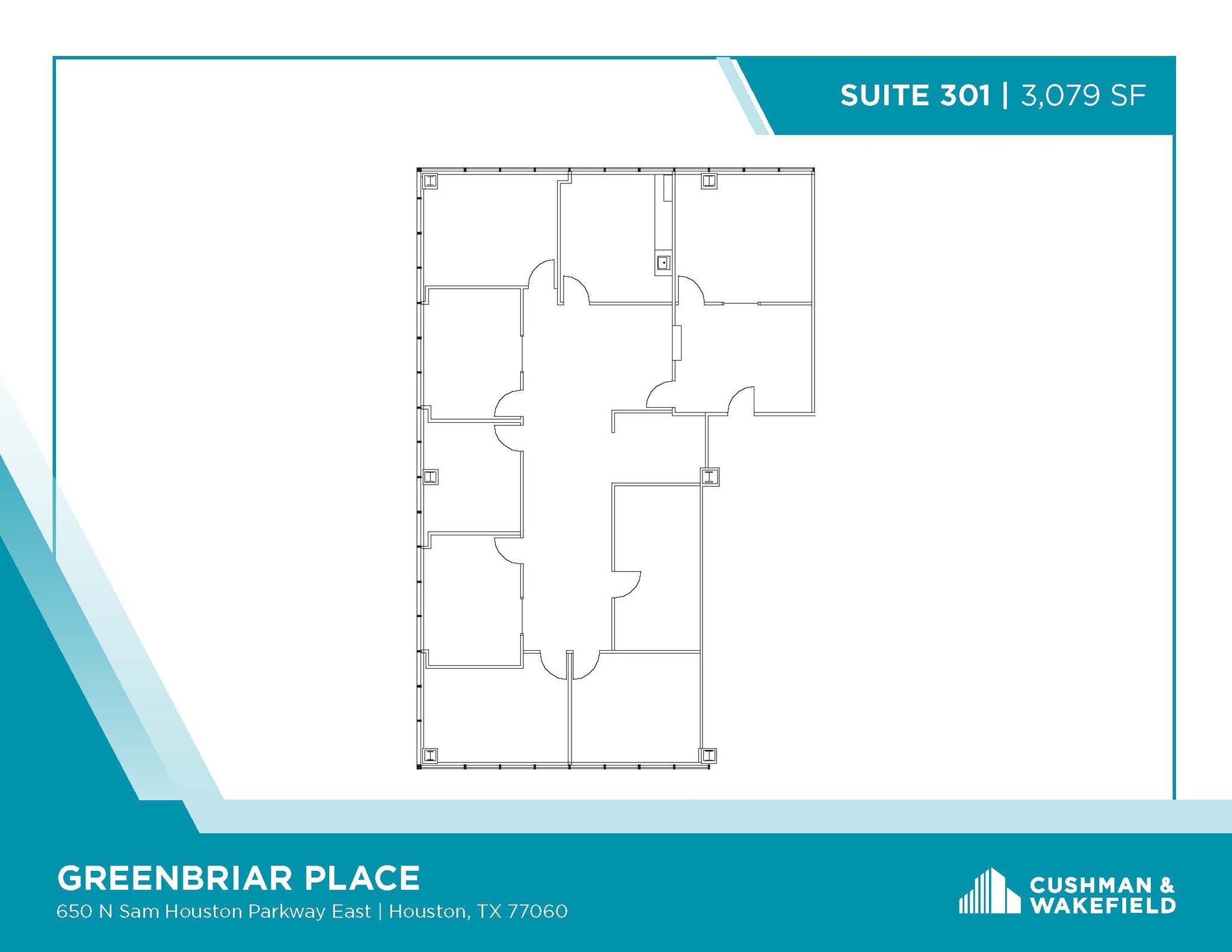 650 N Sam Houston Pky E, Houston, TX à louer Plan d’étage– Image 1 sur 1