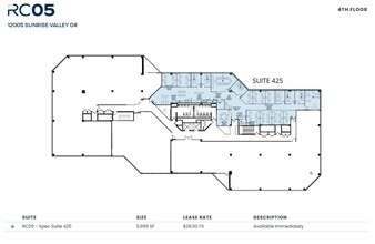 12001 Sunrise Valley Dr, Reston, VA à louer Plan d’étage– Image 1 sur 1