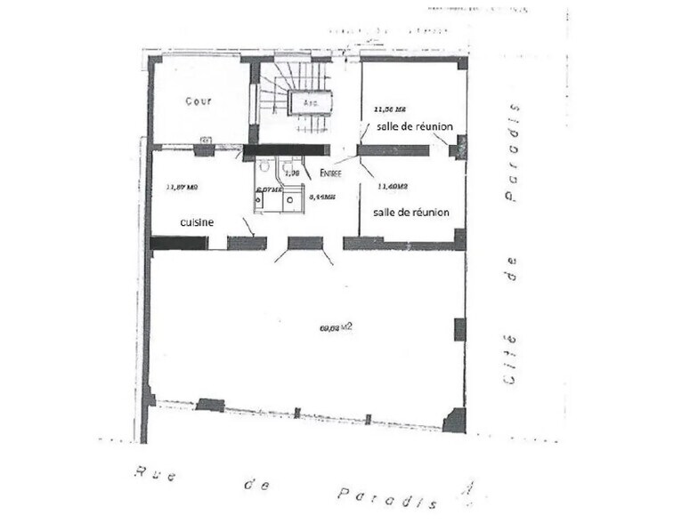 Bureau dans Paris à louer - Plan d’étage – Image 2 sur 3