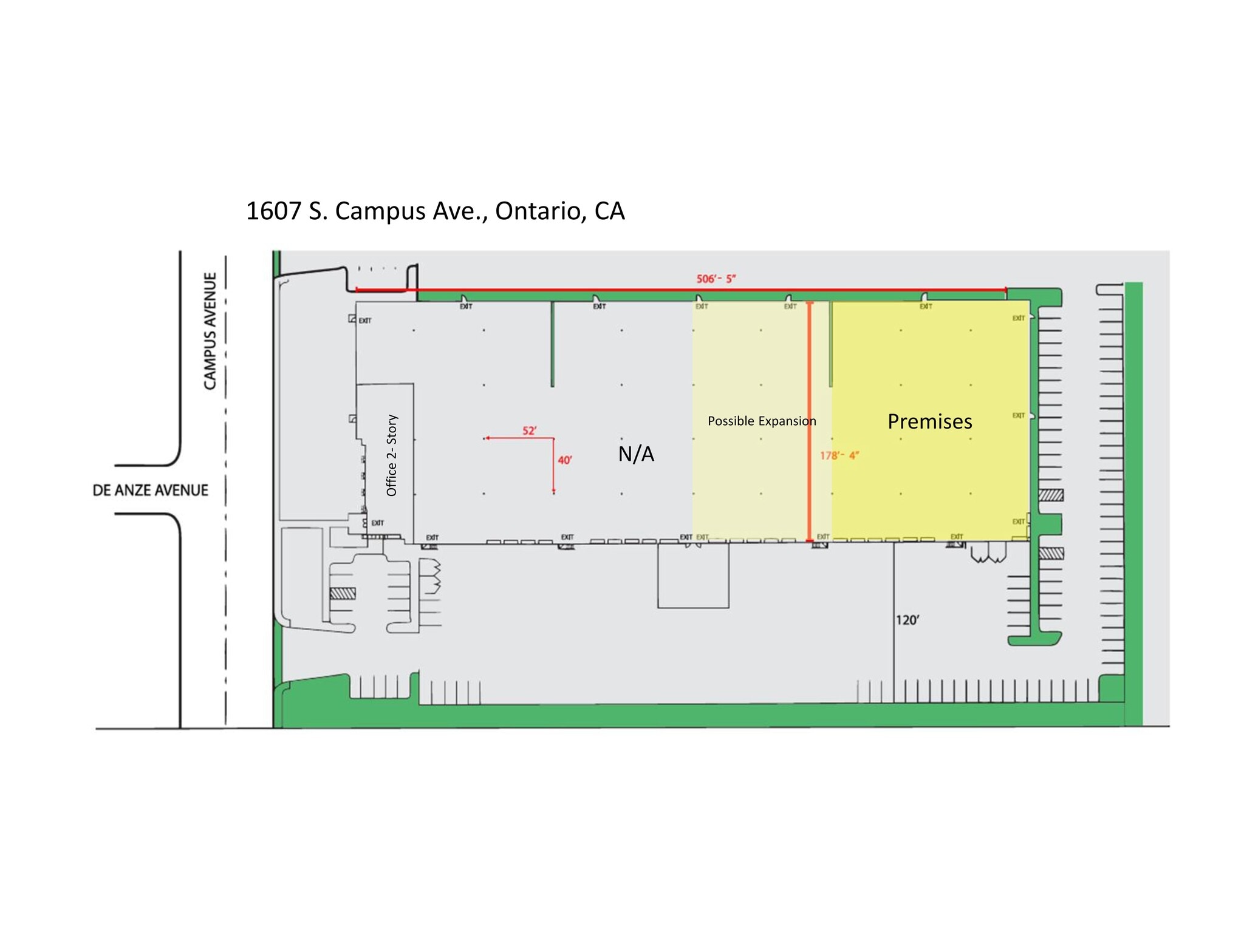 1607 S Campus Ave, Ontario, CA à louer Plan de site– Image 1 sur 1