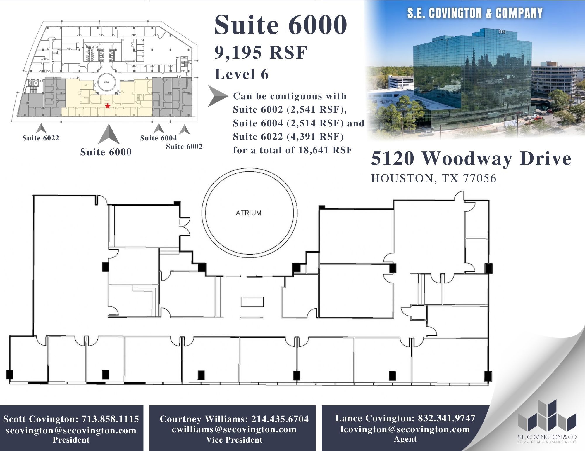 5120 Woodway Dr, Houston, TX à louer Plan d’étage– Image 1 sur 2