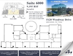 5120 Woodway Dr, Houston, TX à louer Plan d’étage– Image 1 sur 2