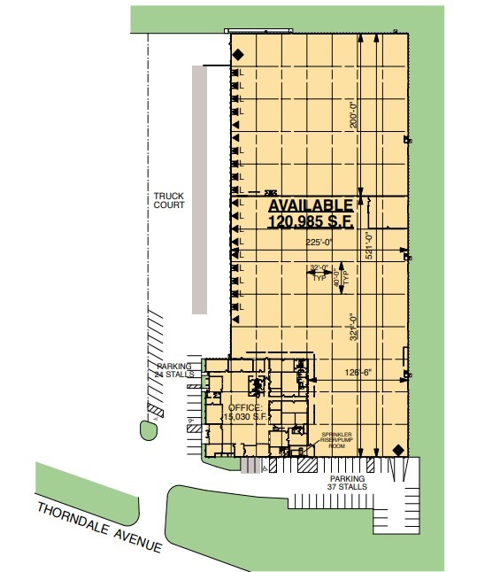 951-961 Thorndale Ave, Bensenville, IL à louer Plan de site– Image 1 sur 1