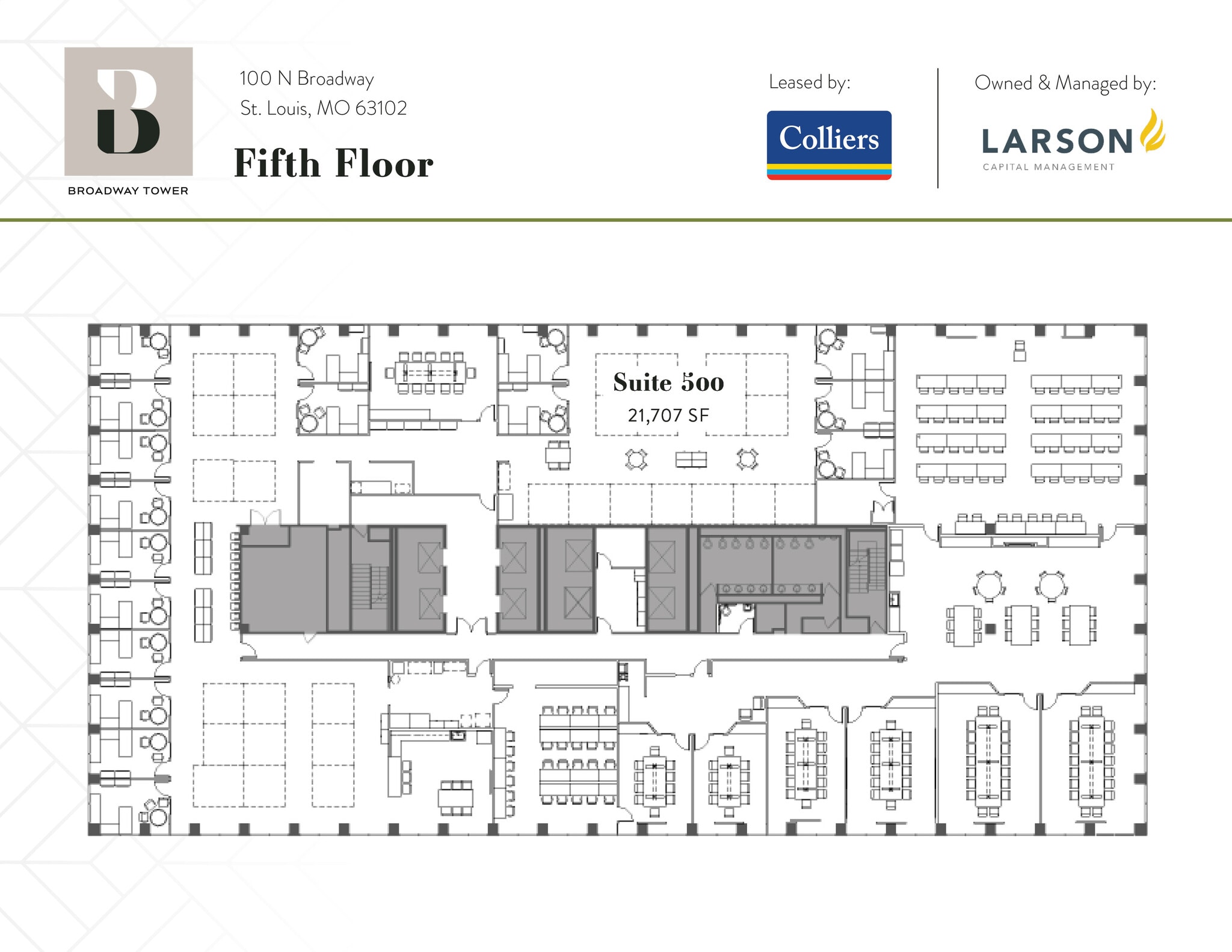 100 N Broadway, Saint Louis, MO à louer Plan d’étage– Image 1 sur 1