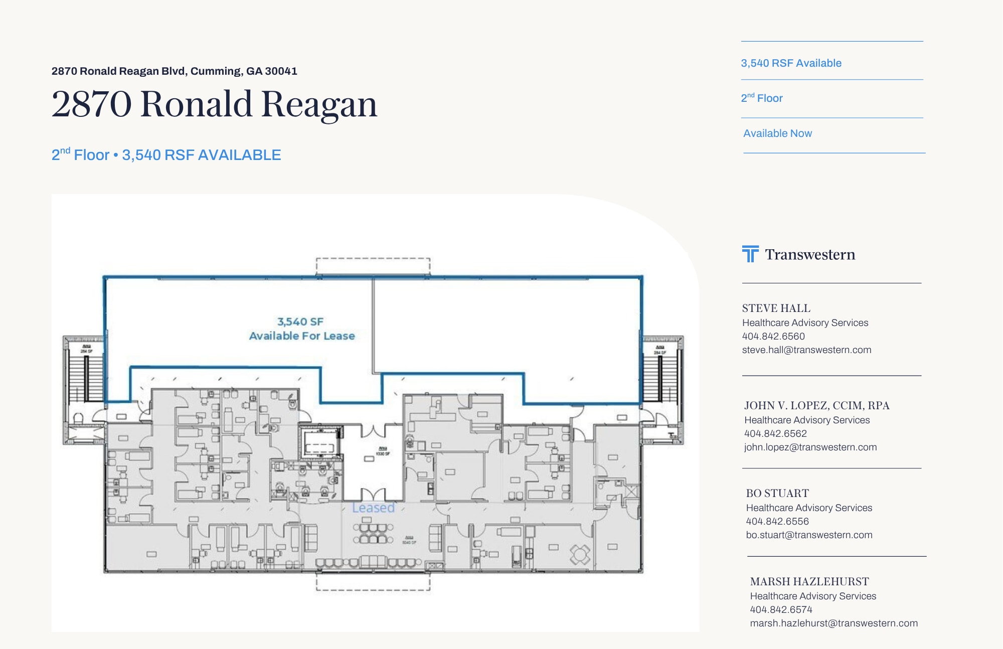 2870 Ronald Reagan, Cumming, GA à louer Plan d’étage– Image 1 sur 7