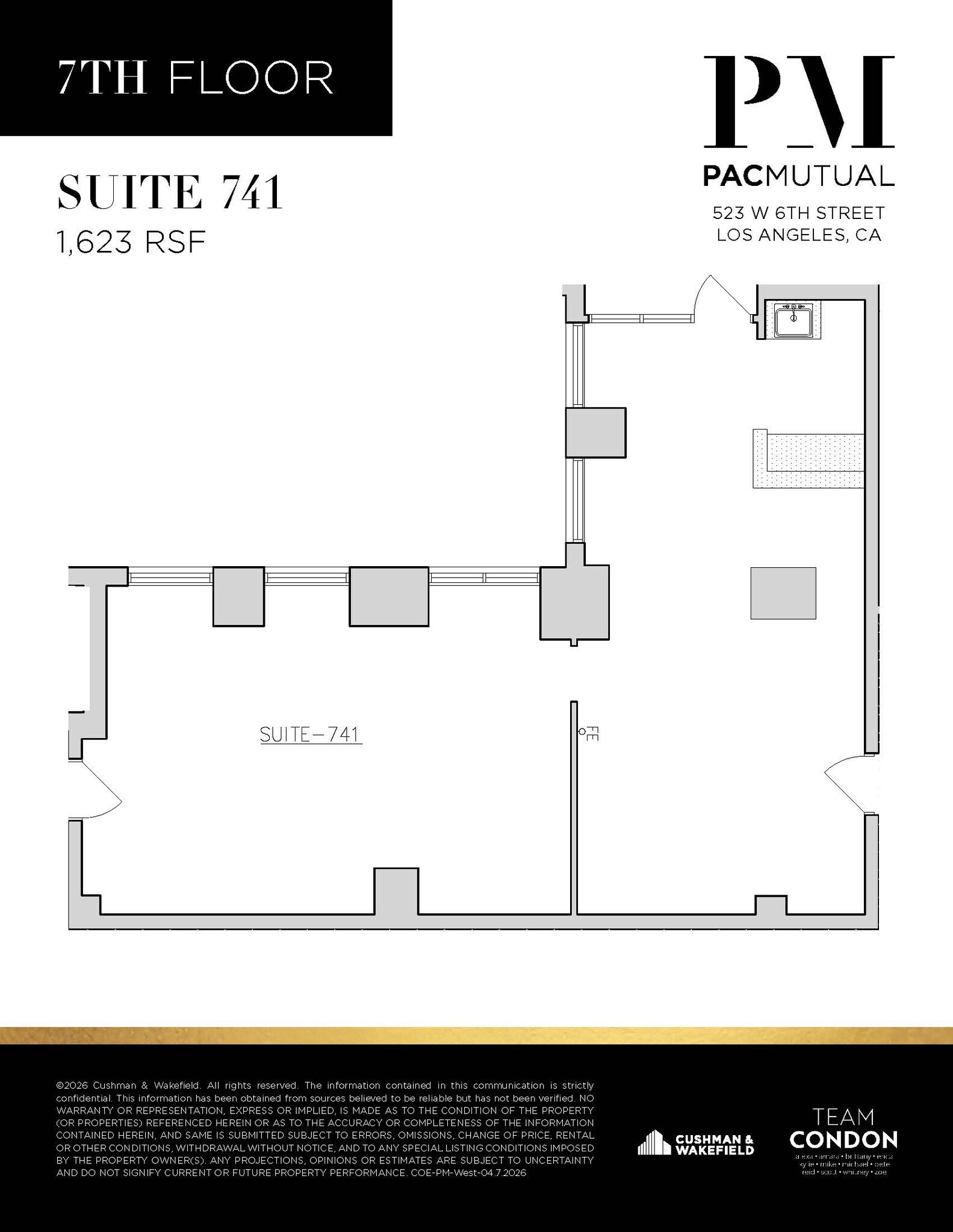 523 W 6th St, Los Angeles, CA à louer Plan d’étage– Image 1 sur 1