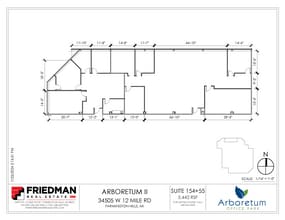 34505 W 12 Mile Rd, Farmington Hills, MI à louer Plan d’étage– Image 2 sur 3