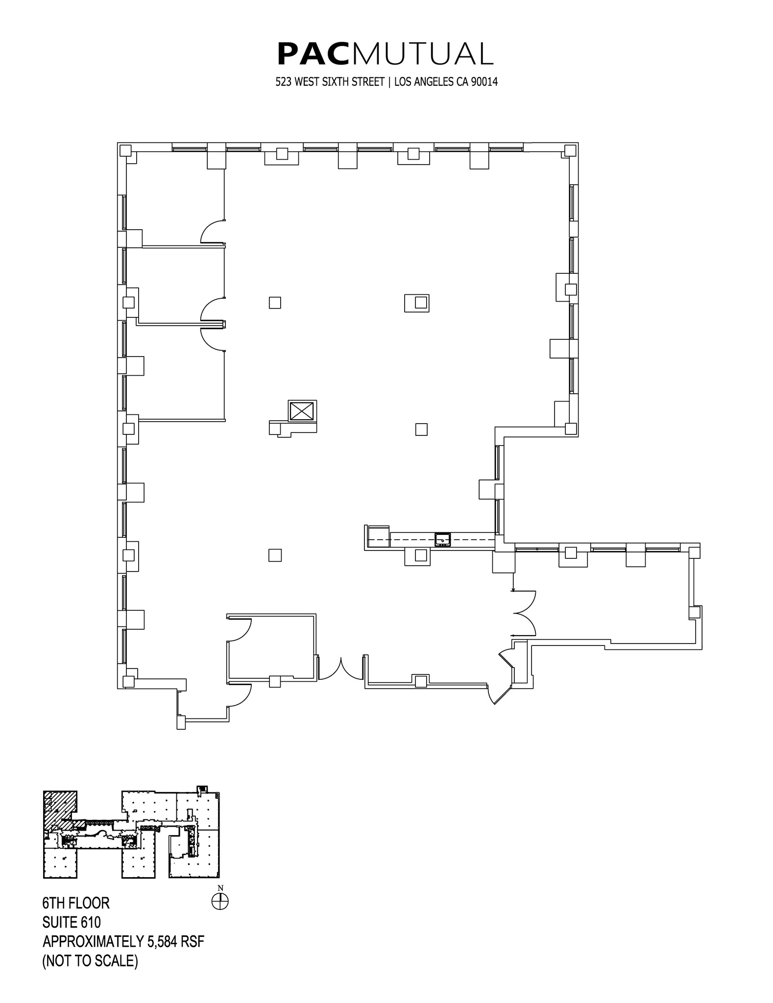 523 W 6th St, Los Angeles, CA à louer Plan d’étage– Image 1 sur 1