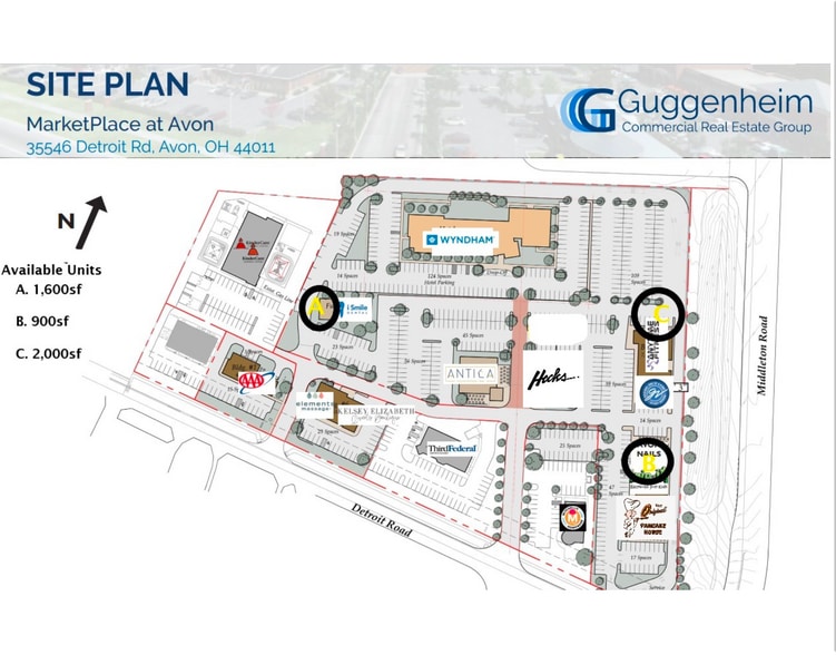35638-35676 Detroit Rd, Avon, OH à louer - Plan de site – Image 2 sur 4