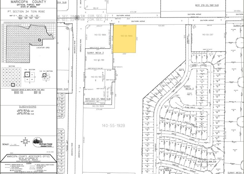 4441 E Southern Ave, Mesa, AZ à vendre - Plan cadastral – Image 2 sur 8