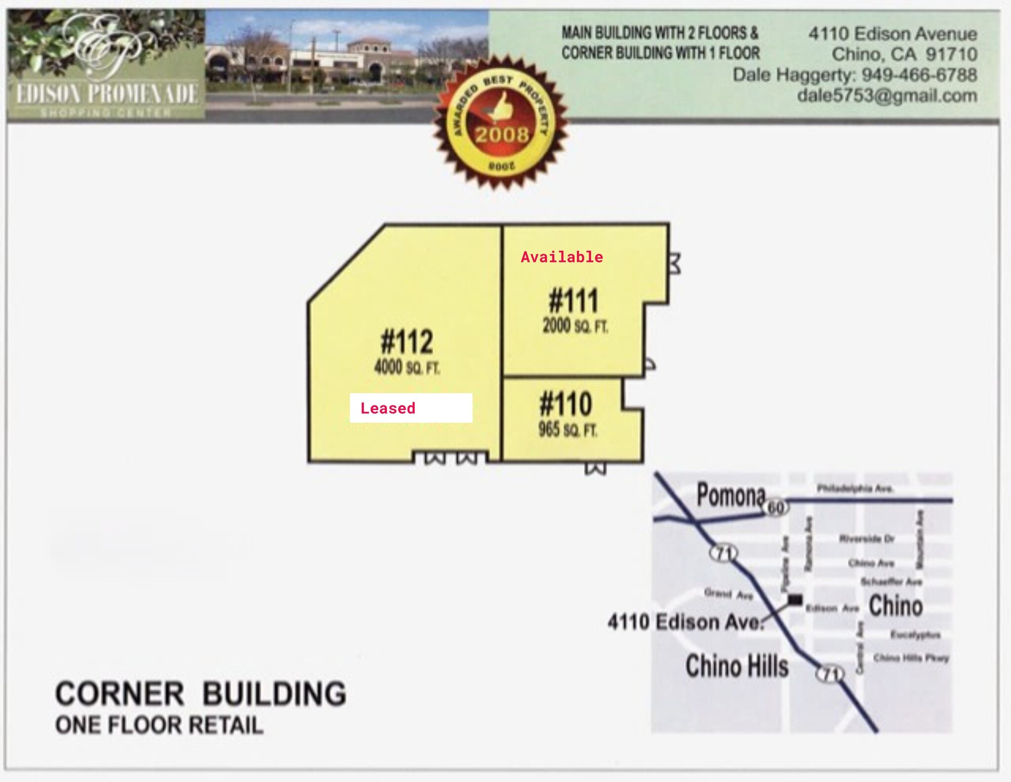 4110 Edison Ave, Chino, CA à louer Plan de site– Image 1 sur 1