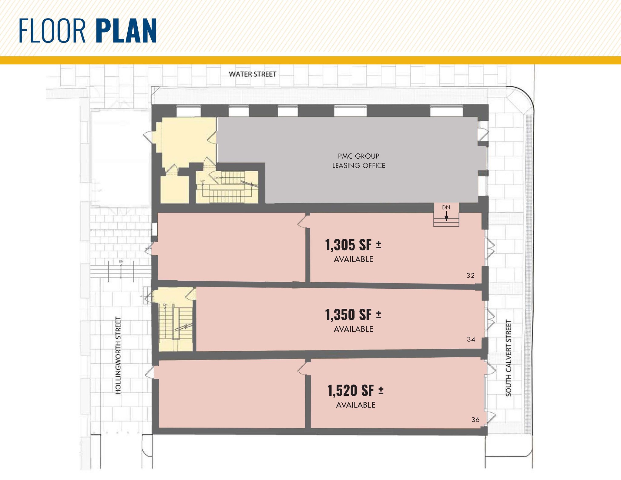 32-36 S Calvert St, Baltimore, MD à louer Plan d’étage– Image 1 sur 1