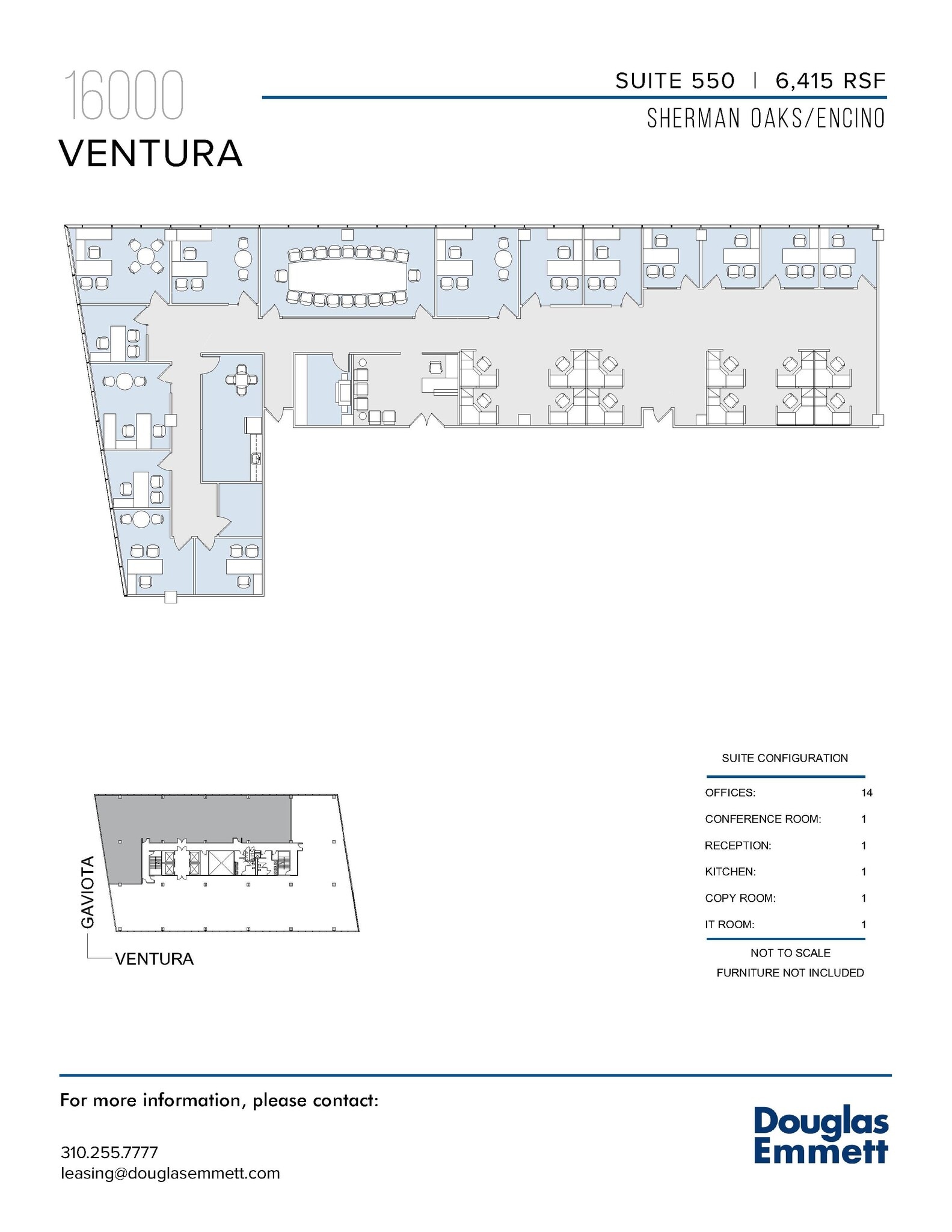 16000 Ventura Blvd, Encino, CA à louer Plan d’étage– Image 1 sur 1