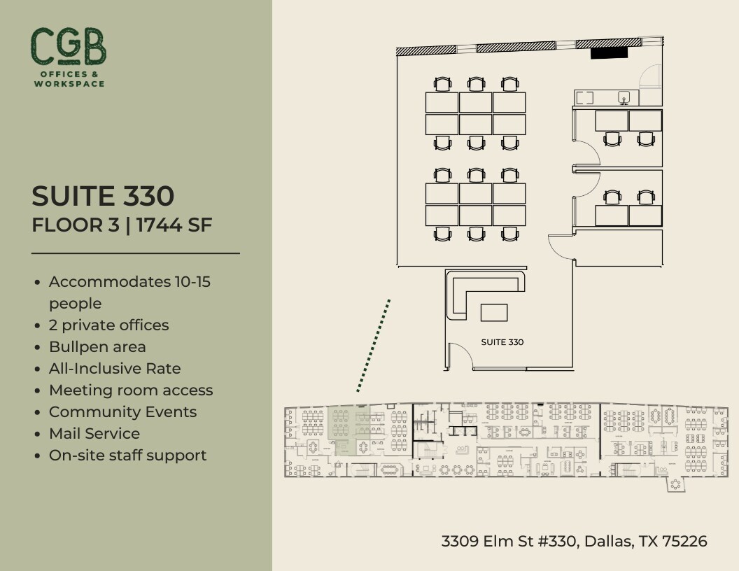 3309 Elm St, Dallas, TX à louer Plan d’étage type– Image 1 sur 1