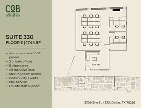 3309 Elm St, Dallas, TX à louer Plan d’étage type– Image 1 sur 1