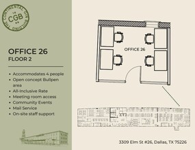 3309 Elm St, Dallas, TX à louer Plan d’étage– Image 1 sur 1