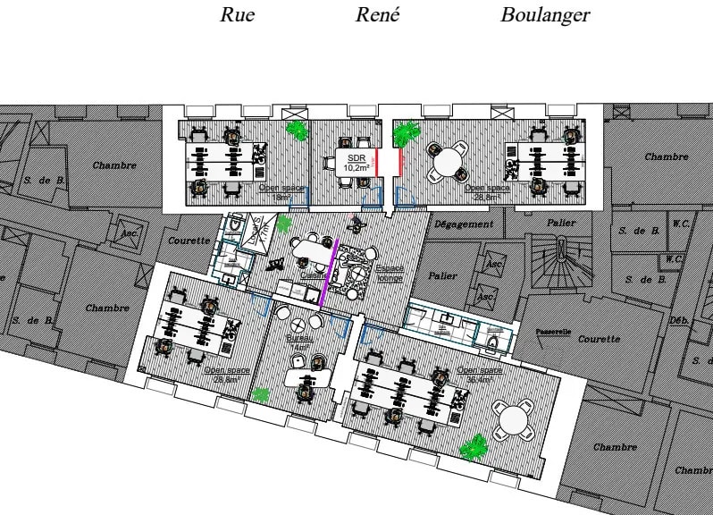 Bureau dans Paris à louer Plan d’étage– Image 1 sur 1