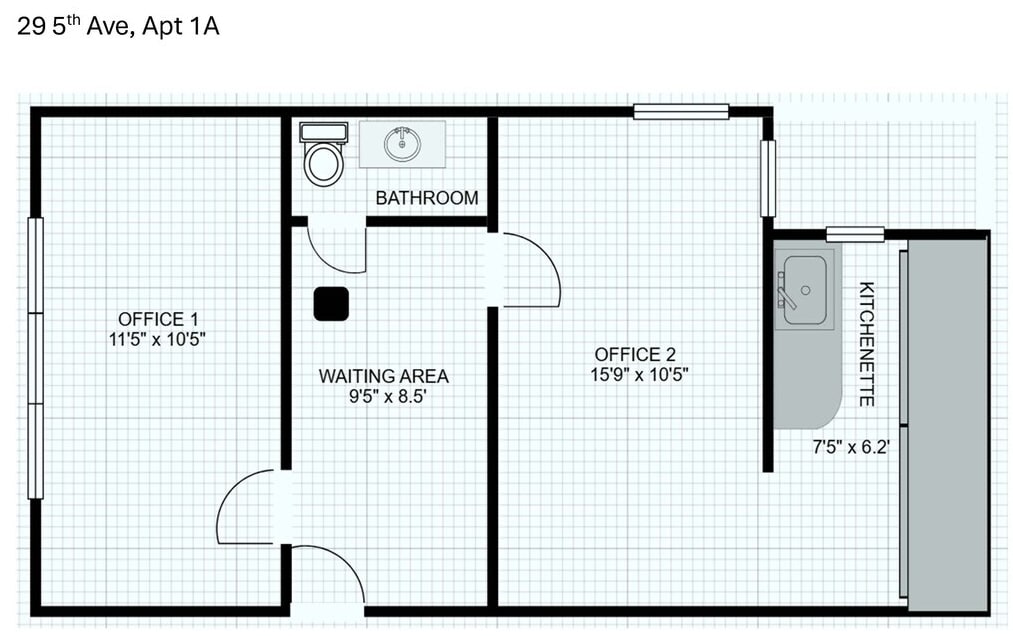 29 Fifth Ave, New York, NY à louer Plan d’étage– Image 1 sur 4