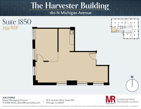 180 N Michigan Ave, Chicago, IL à louer Plan d’étage– Image 1 sur 5