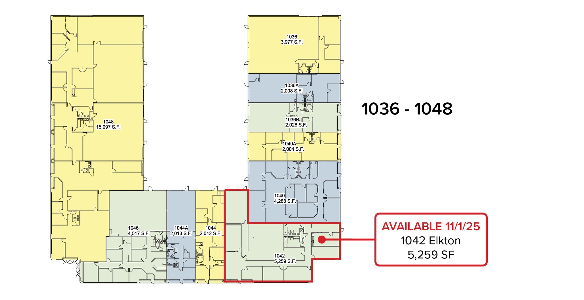 1039-1055 Elkton Dr, Colorado Springs, CO à louer Plan d’étage– Image 1 sur 1