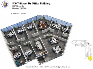 800 Wilcrest Dr, Houston, TX à louer Plan d’étage– Image 1 sur 2