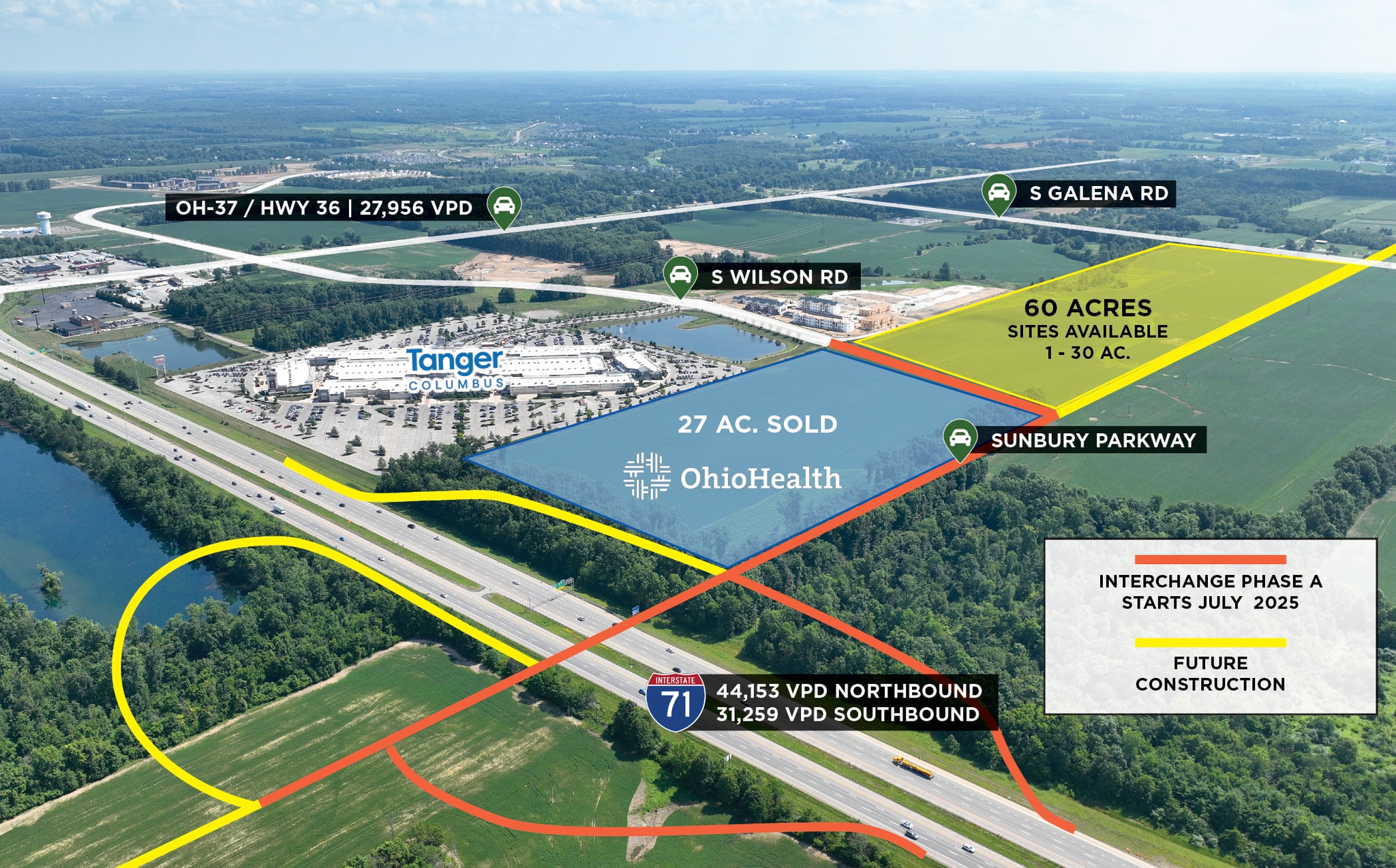 504 Galena Rd, Sunbury, OH à vendre Aérien– Image 1 sur 4