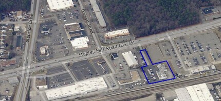 7501-7503 Staples Mill Rd, Richmond, VA - VUE AÉRIENNE  vue de carte