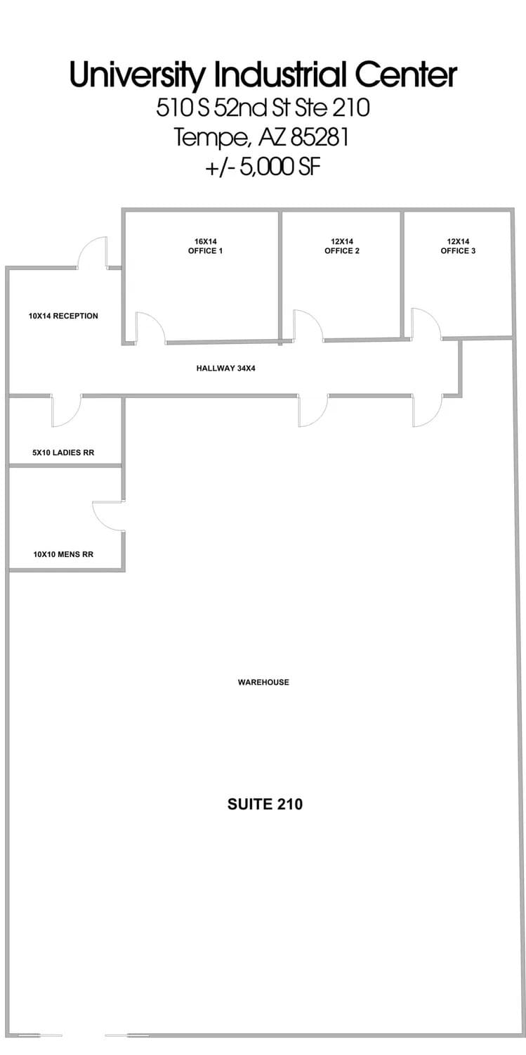 510 S 52nd St, Tempe, AZ à louer Plan d’étage– Image 1 sur 1