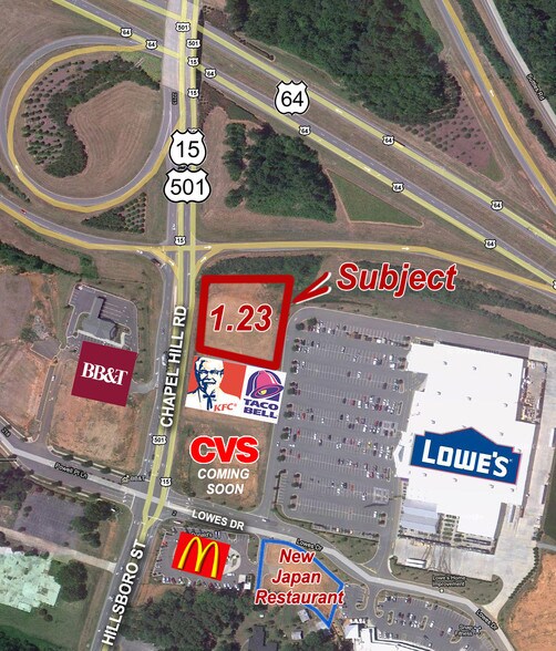 Hwy 15-501 & 64 By-pass, Pittsboro, NC à vendre - Autre – Image 3 sur 9