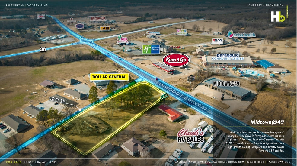 2809 Cozy Ln, Paragould, AR à vendre - Aérien – Image 3 sur 4