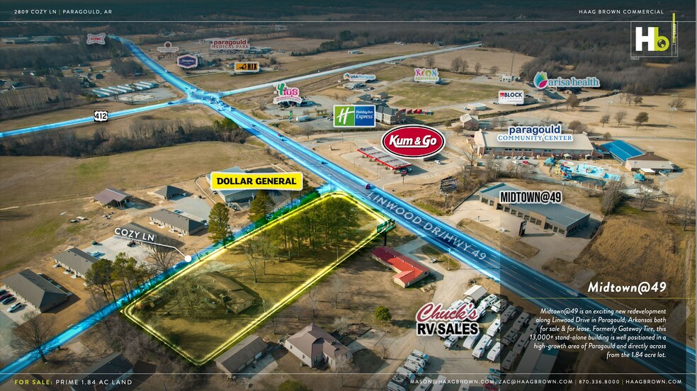 2809 Cozy Ln, Paragould, AR à vendre - Aérien – Image 3 sur 4